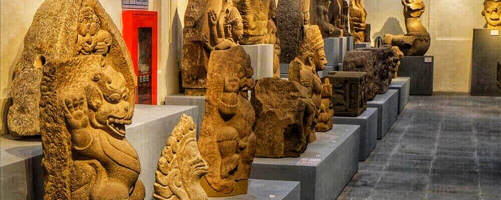 Champa Sculptures sandstone bronze Museum of Cham Da Nang Vietnam