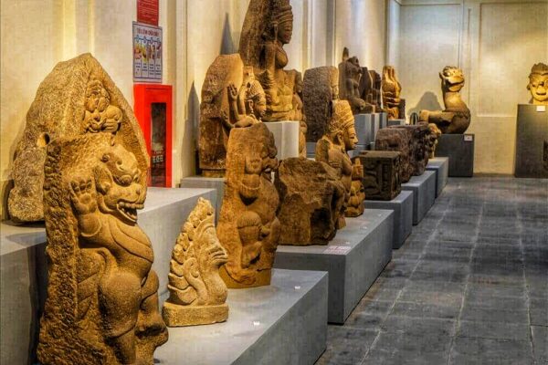 Champa Sculptures sandstone bronze Museum of Cham Da Nang Vietnam