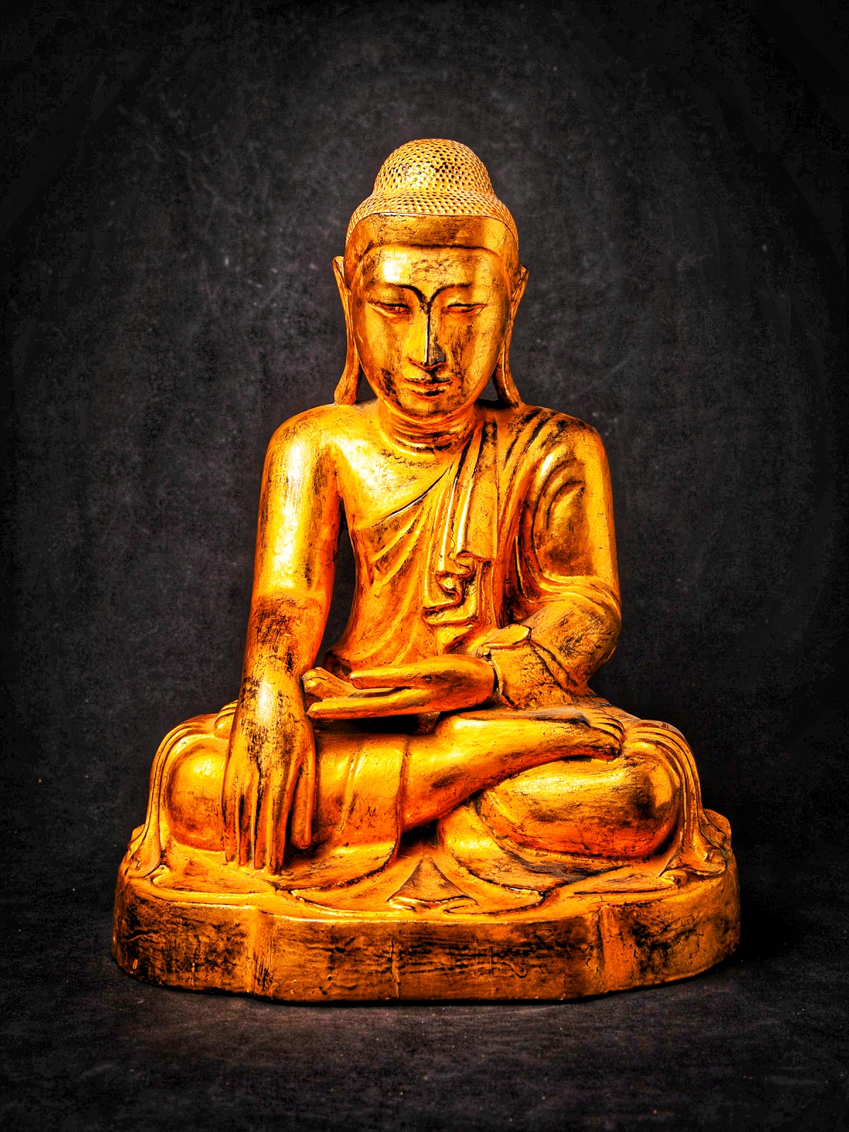 Burmese Mandalay Buddha Mahamuni bronze statue Mandalay Myanmar Southeast Asia