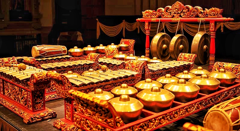 Indonesian Gamelan Instruments Gangsa bronze percussion Java Bali royal court