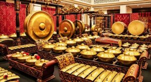 Indonesian Gamelan Instruments Gangsa bronze percussion Java Bali royal court