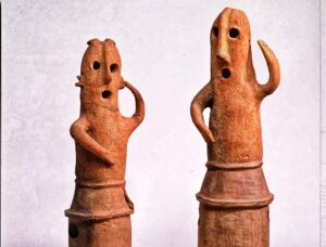 Kofun Period Haniwa Figures ancient Japanese terracotta clay burial mound sculpture