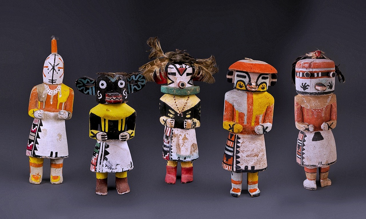Hopi Kachina Dolls carved cottonwood root painted ceremonial spirits Arizona