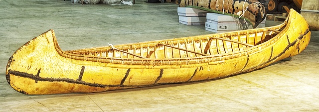 Ojibwe birchbark canoe Wiigwaasi-Jiimaan