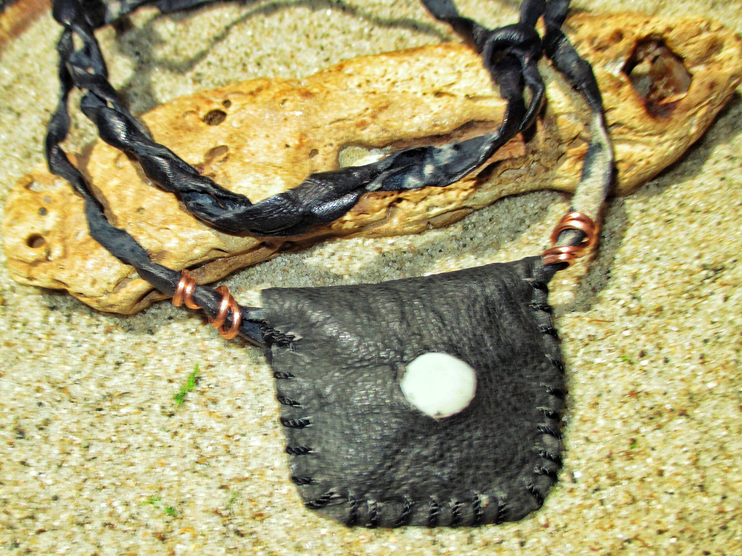 West African protective amulets gris-gris leather pouch carried by traders for financial protection