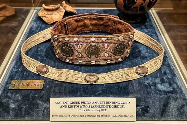 ancient artifact women used philia amulet binding cord Aphrodite girdle Kestos Himas ancient Greece